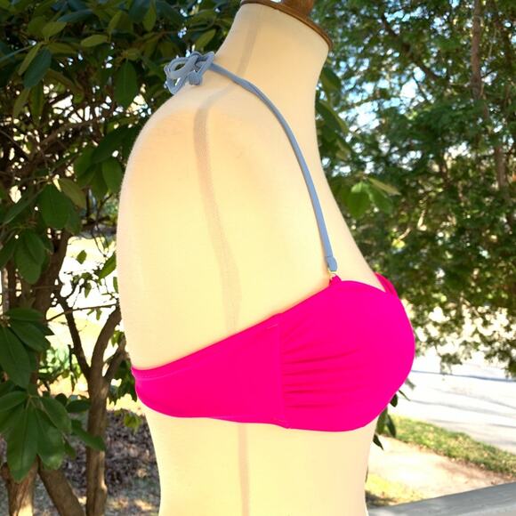 Victoria's Secret Hot Pink Bikini Top Strappy Bra Size Small - Picture 4 of 7
